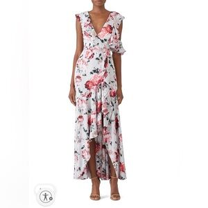 Fame and Partners Floral Dress - Pink and Gray